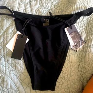 Kendall+Kylie black high-wasted bikini bottoms